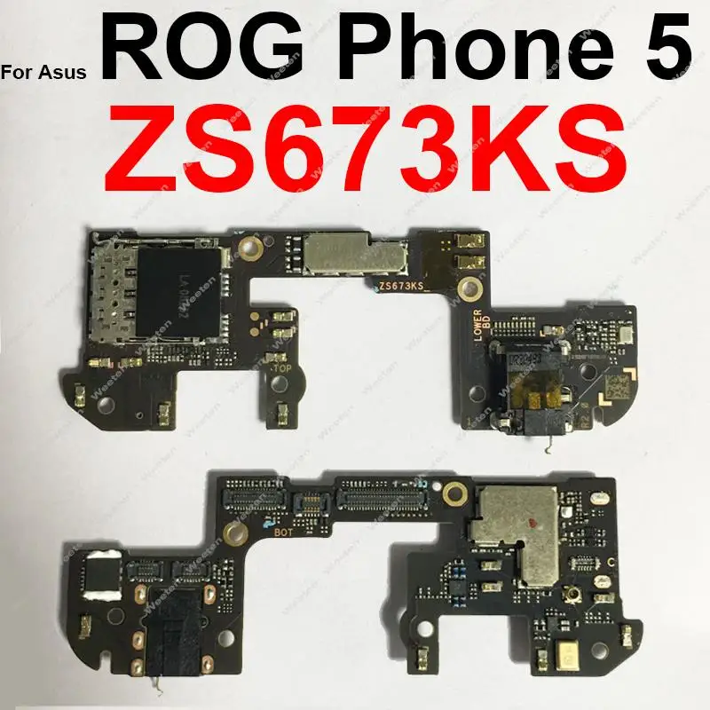 Per Asus Rog Phone 5 Rog 5 Zs673Ks I005Da Auricolare Sim Small Board Auricolare Jack Sim Board Flex Cable Sostituzione