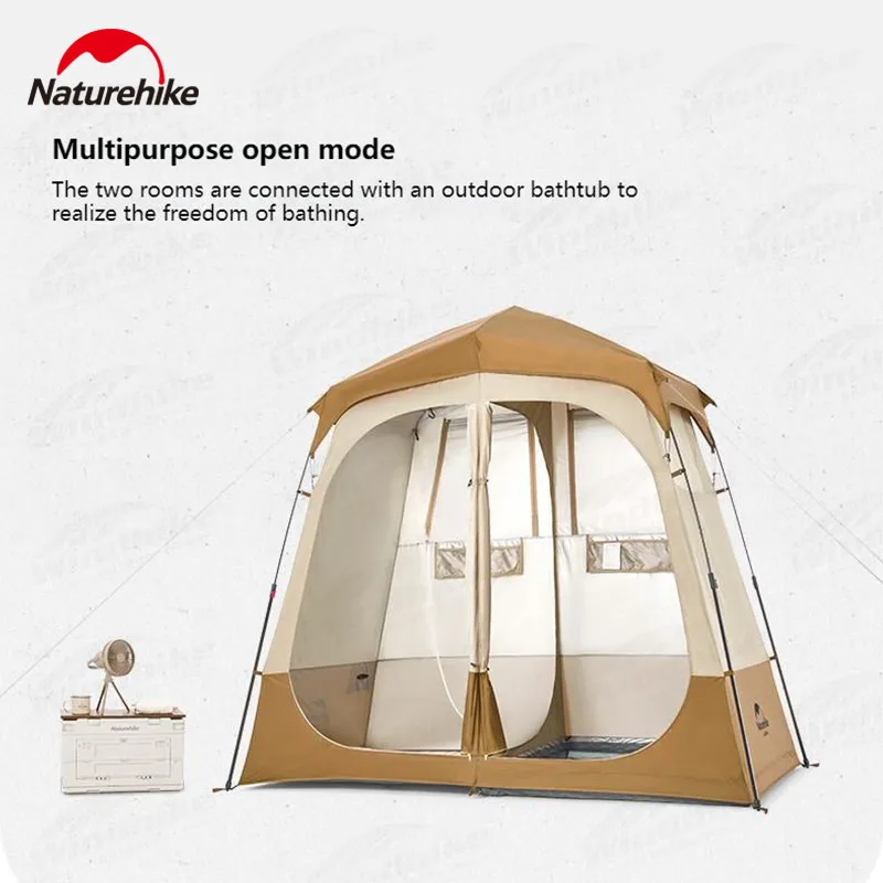 Naturehike Outdoor Automatic Shower Tent Dry Wet Separation Camping Travel Hiking Changing Shed Mobile Toilet Bathroom Portable