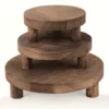 3pcs Wooden Display Riser For Display, Round Display Stand, Wood Riser Pedestal Stand For Home Decor And Organizer, Mother's Day 1
