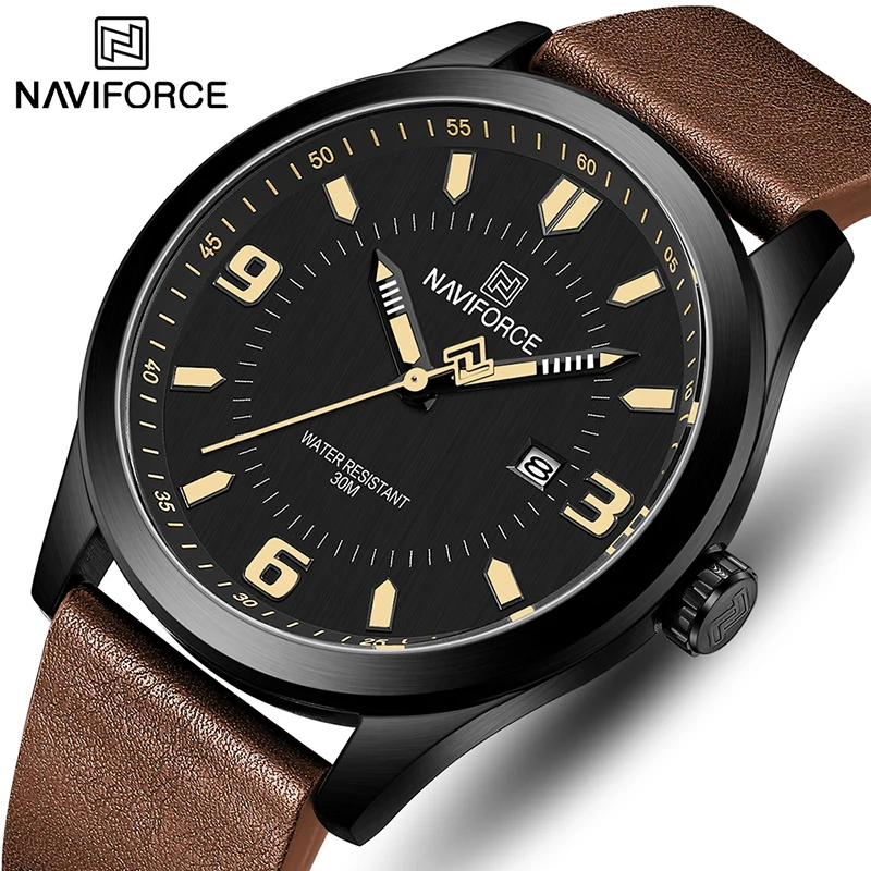 

NAVIFORCE Watches for Men Luxury Brand Fashion Leather Strap Military Waterproof Sport Quartz WristWatch Male Clock With Date
