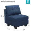 Middle Module Seat for Modular Sofa Sectional Couch with Storage Accent Armless Sofa Chair Modern Fabric Blue Children's Sofas 3