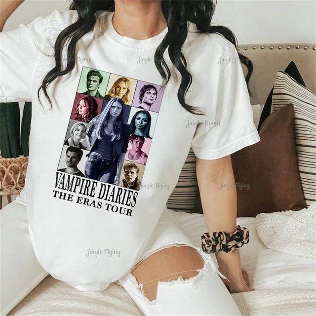 Vampire Diaries Print T-Shirt The Eras Tour Shirt Damon Salvatore Stephan  Elena Print Era Tour Merch Gift Tshirt - AliExpress