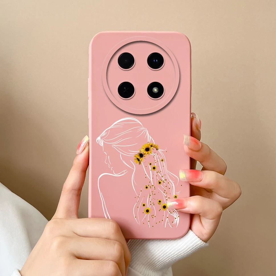 Fashion Pretty Sweet Girl Soft Liquid Silicone Phone Case - Protective Cover