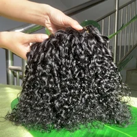 Pixie bouclés cheveux humains paquets brésiliens cheveux bruts tissage profond bouclés cheveux paquets 8-40 pouces cheveux humains lâche vague profonde paquets 3