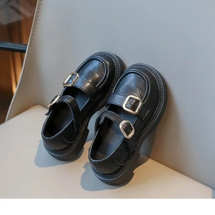 Princess Style Children's Single Shoes Black Girls School Performance Korean Version Spring Autumn Kids Leather Shoe