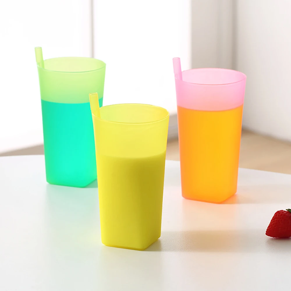 Plastic Cup Reusable Childrens Kids Durable Plastic Drinking Cups Tumblers  For Kids, Kitchen, Outdoor Parties, Picnics(1pc, Red)