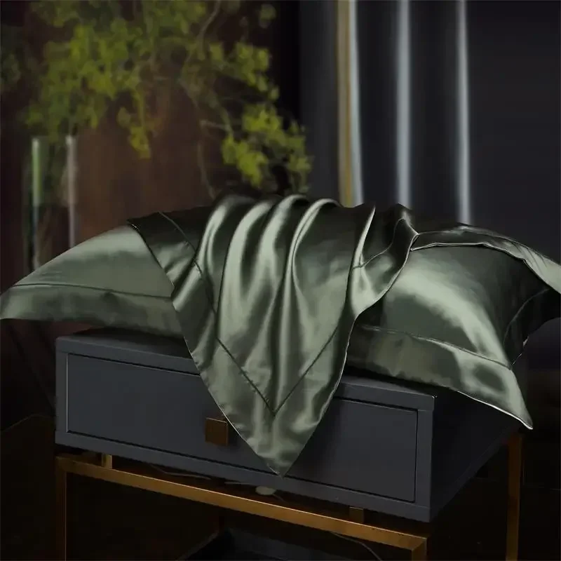 100% natural mulberry silk pillowcase suitable for hair and skin -1 pack of pure silk on the front 4