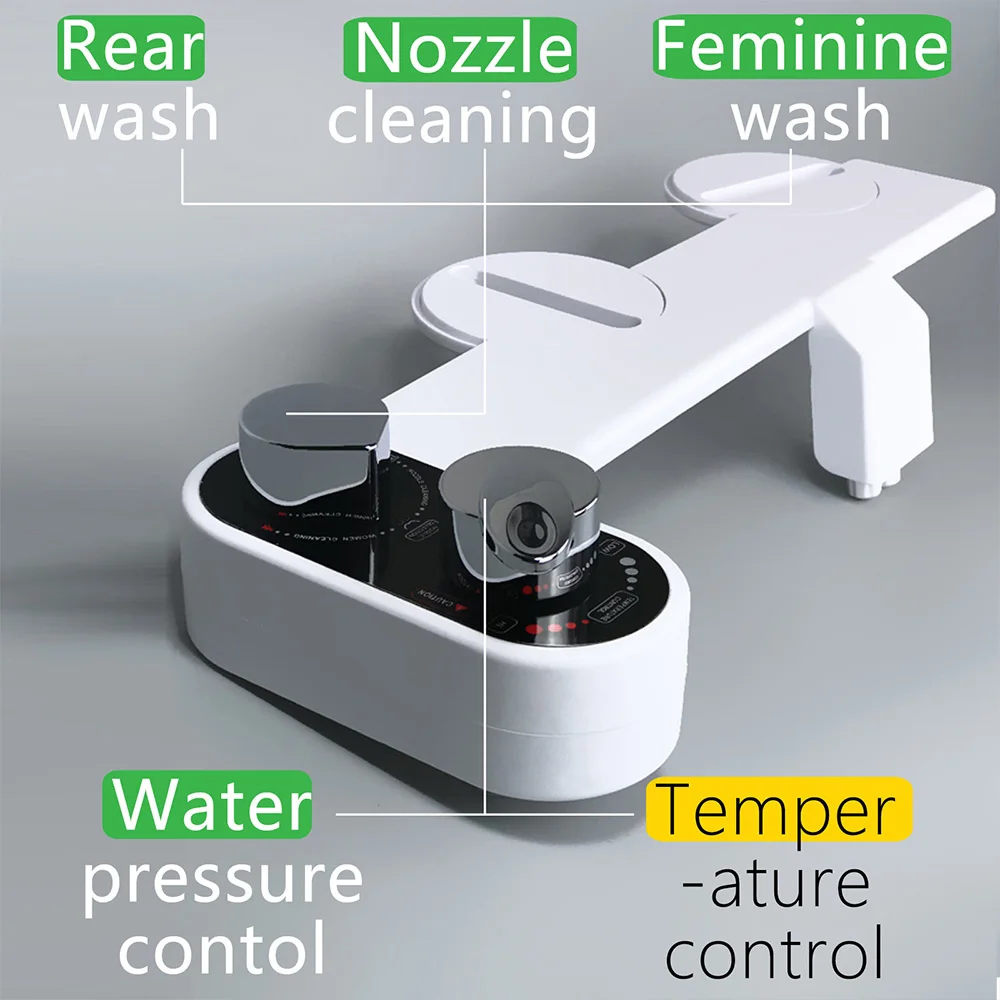 GUARDGETS Bidet Attachment For Toilet Warm Water Seat SprayerCleaning Dual Nozzle Cleaning Hot And Cold Non-Electric Baday 2