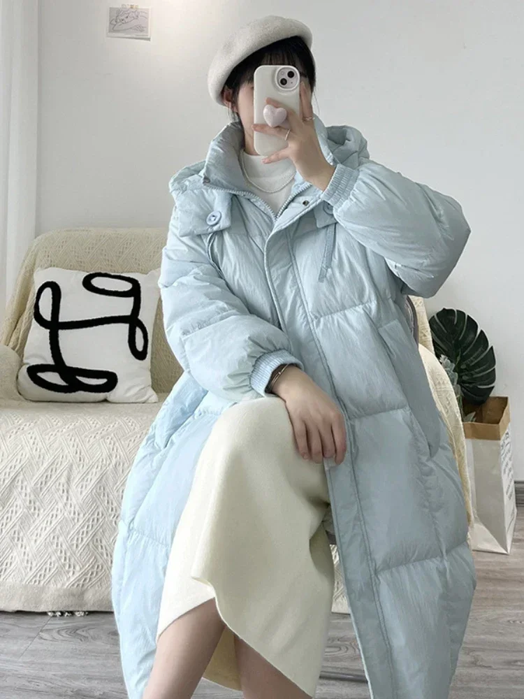 

Женская зимняя куртка средней длины, свободная повседневная универсальная модная теплая парка с отложным воротником в стиле ретро, женская одежда с длинным рукавом