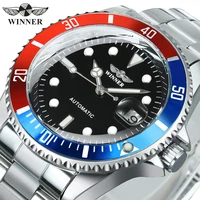 WINNER Classic Mechanical Watch for Men Luminous Stainless Steel Band Luxury Brand Fashion Business Automatic Mens Watches Gifts