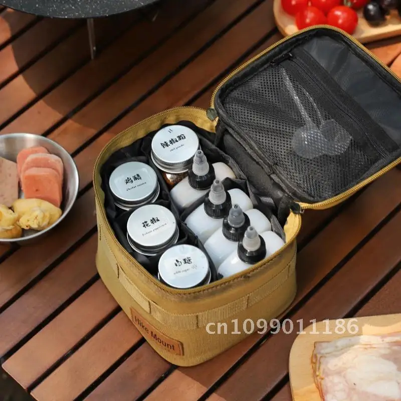 Outdoor Storage Bag Seasoning Jar Travel for Picnic Barbecue Oil Bag Storage Camping Seasoning Camping Bottle Supplies Hike Suit
