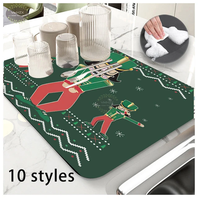 Super Absorbent Coffee Dish Large Kitchen Absorbent Draining Mat Drying Mat  Quick Dry Bathroom Drain Pad Kitchen Faucet Placemat - AliExpress