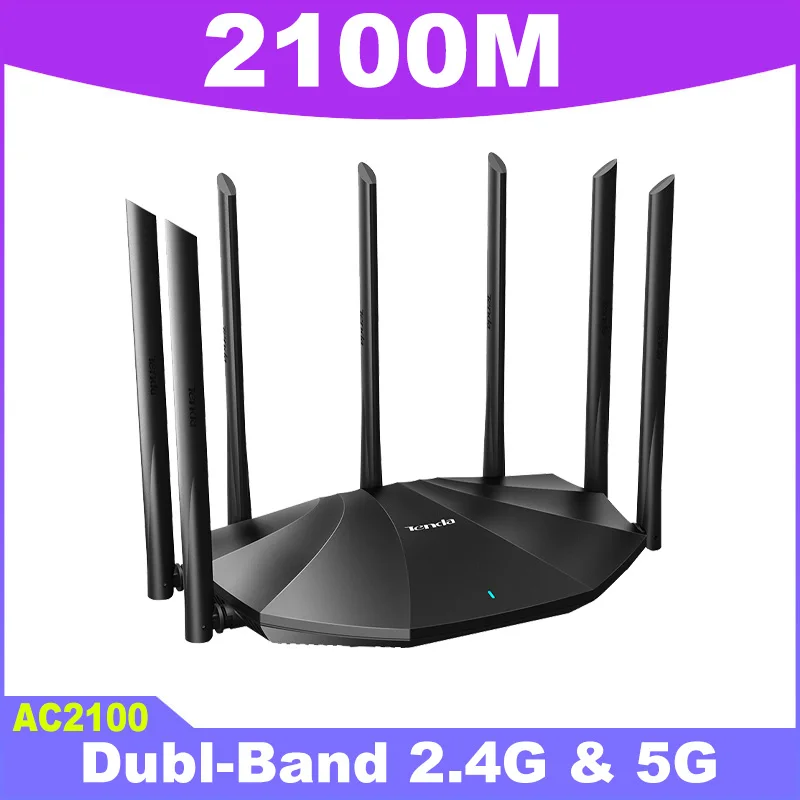 Tenda AC23 AC2100 Router Gigabit 2.4G&5.0GHz Dual-Band 2100M Wireless Router Wifi Repeater Global Version Hotspot