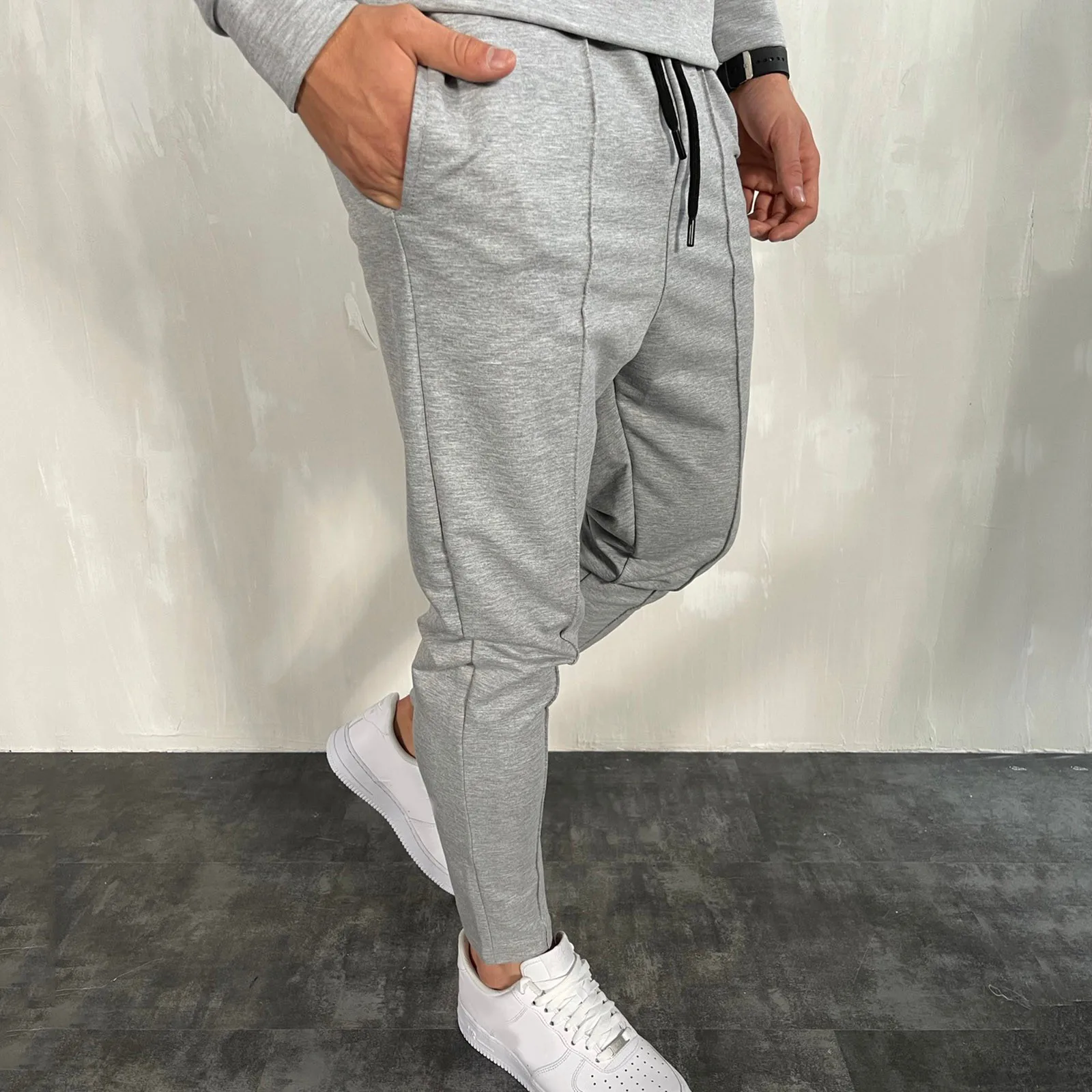 Men's Zipper Casual Tracksuit Pants Thin Sports Jogging Breathable No Elasticity Streetwear Trousers Pockets Sweatpants green sweatpants