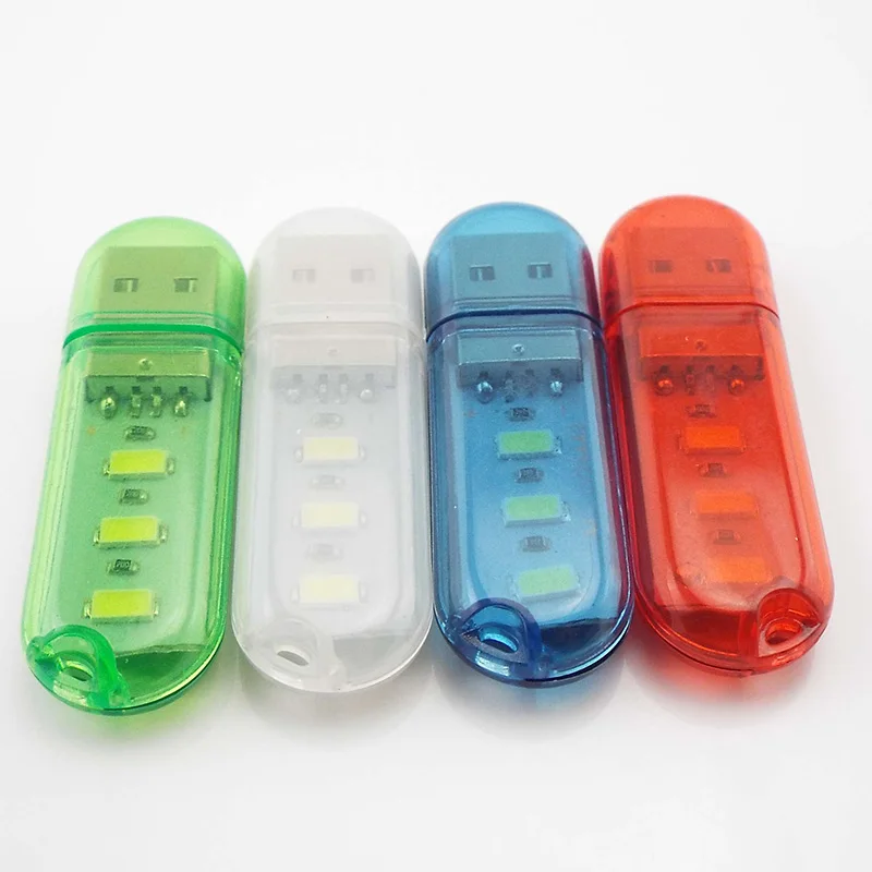 USB LED Night Lights DC5V USB 3LED Mini Book Light 1.5W Desk Reading Lamp for Laptop Notebook J17