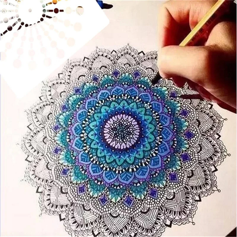 8pcs Drawing decorative mandala template mandala wall art stencil