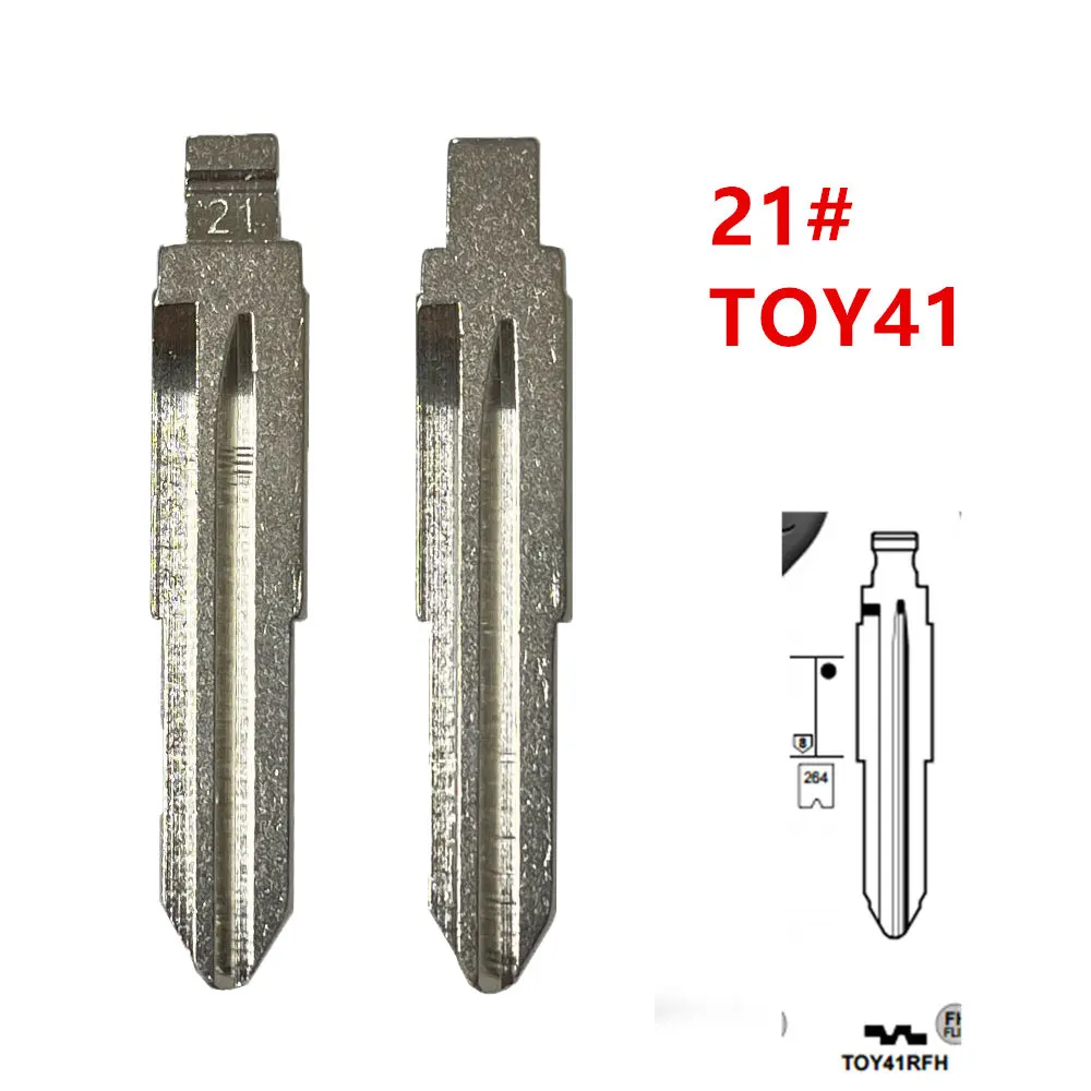 

10pcs 21# TOY41 Car Key Metal Uncut Blank Flip Remote Key Blade for Toyota Corona for Keydiy KD Xhorse VVDI JMD Remote Key Blank