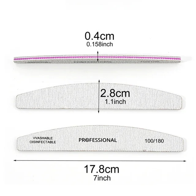 Nail File 100 To 240 Professional Tools Emery for Manicure Lime 240 Sandpaper Gel Polishing Files for Nails Buffers Set Polisher 6