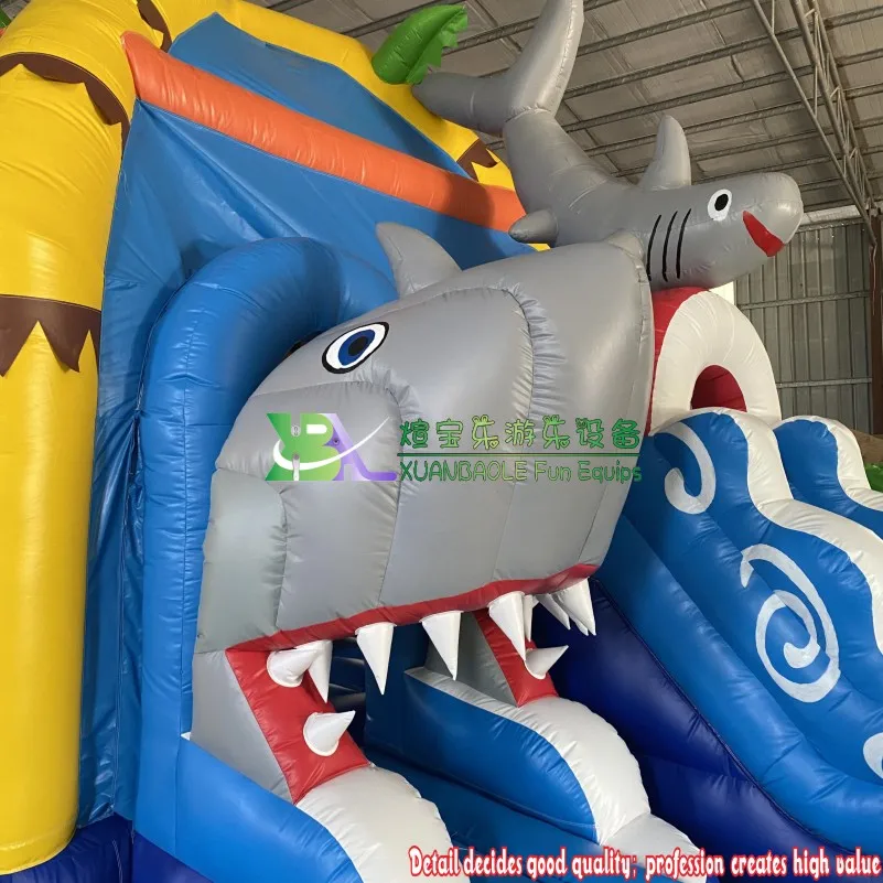 

Cool Shark Bouncer Front Slide Inflatable Bouncy House Combo For Kids Outdoor Bouncing Jumping Castle Slide