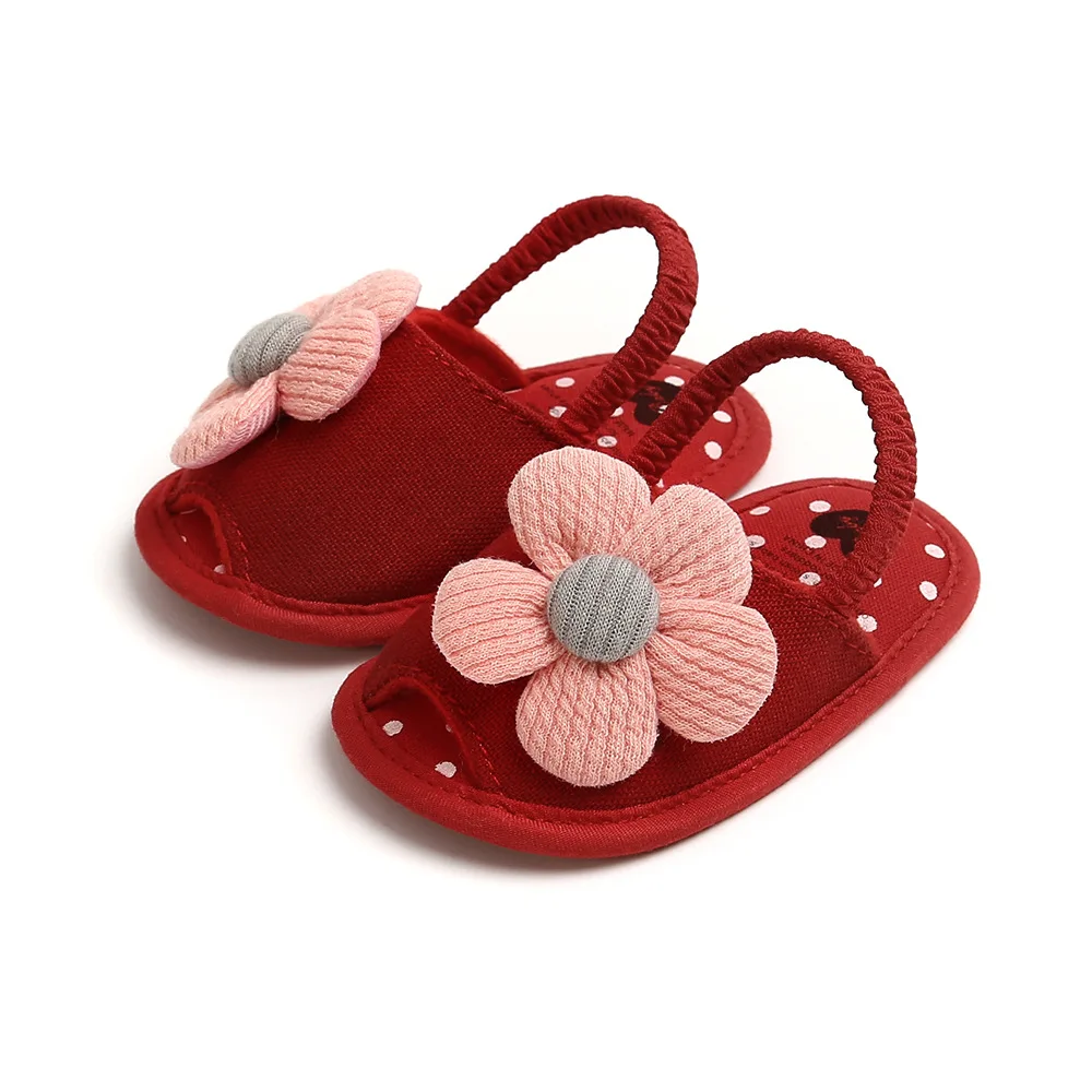 Toddler Newborn Baby Big Flower Girl Sandals For Newborn Girl Slippers Prewalker Trainers Fur Summer floral First Walker