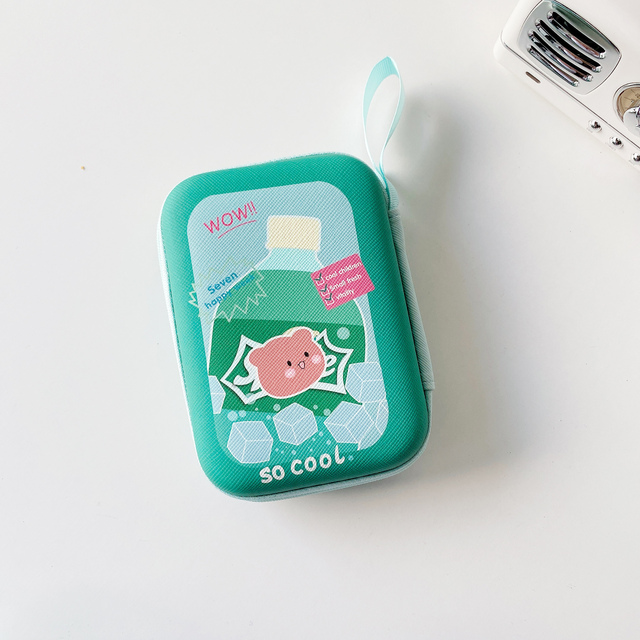 Cute Storage Bag USB Charger Cable Data Line Organizer Pouch Mini Square Zipper Coins Storage Case Earphone Accessories