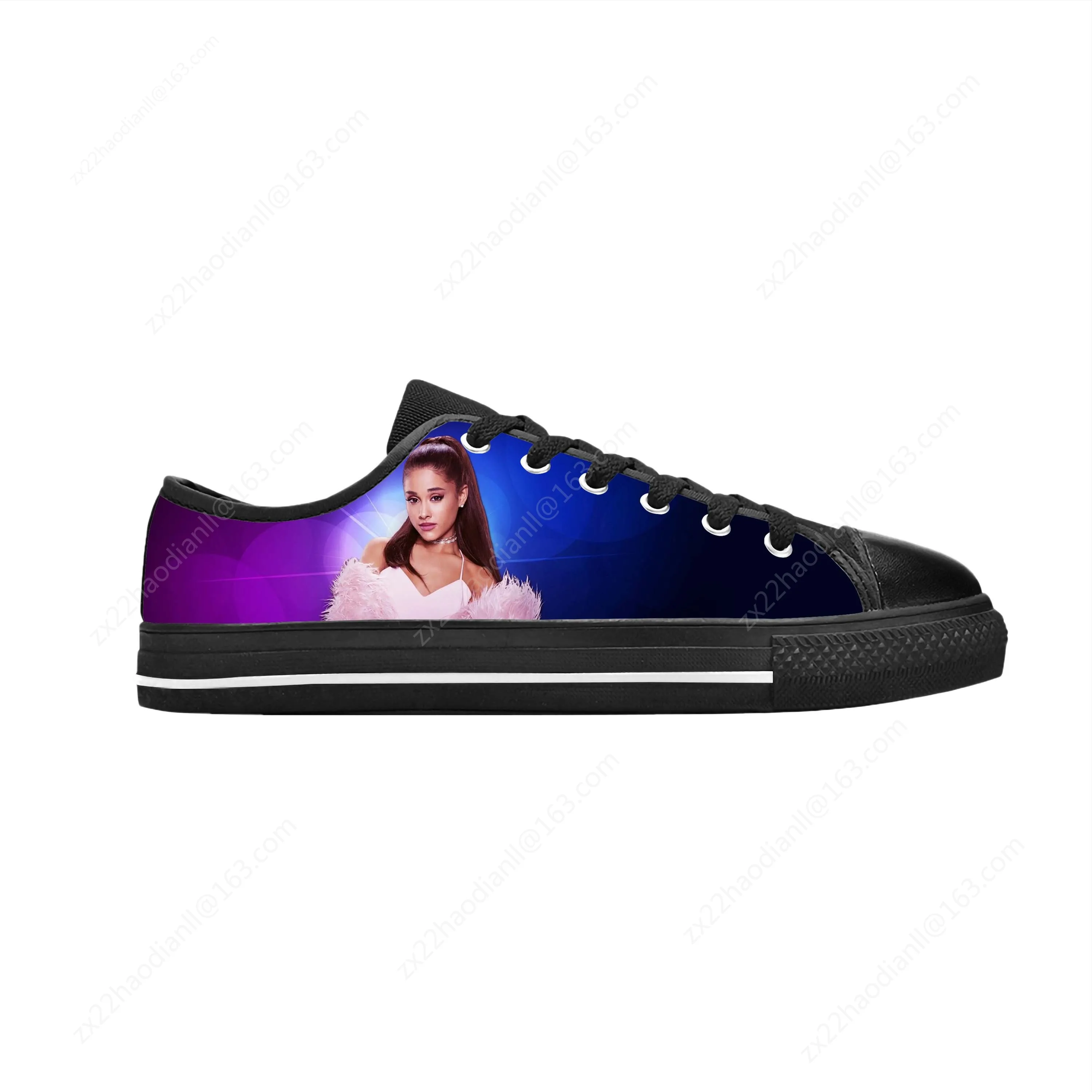 Pop Singer Music Ariana Cute Fashion Popular Rock Casual Cloth Shoes Low Top Comfortable Breathable 3D Print Men Women Sneakers