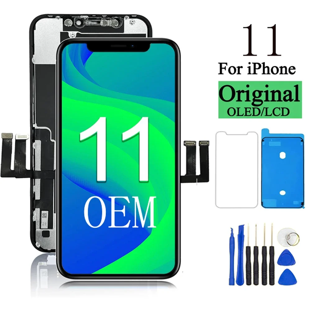 

100% Original OLED Pantalla for Iphone 11 LCD Display Touch Screen Digitizer Assembly for IPhone 11 LCD Replacement