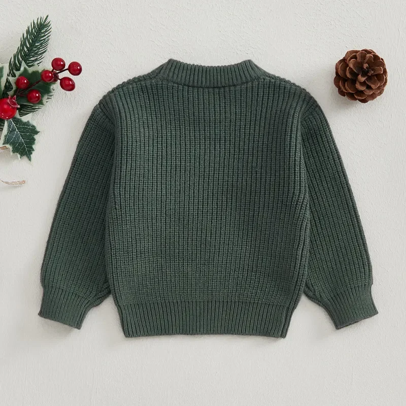 Baby Girl Christmas Sweater Autumn Winter Long Sleeve Letters Candy Cane Warm Knit Pullover baby girls sweater