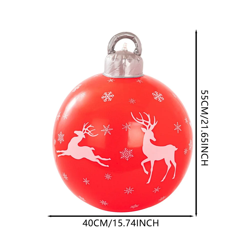 thumbnail image 1 of Bola inflable navideña de 55 cm, bola gigante de PVC para Navidad, adornos para árboles de Navidad, bolas grandes, juguetes para fiestas de Año Nuevo, adornos para patio, 1 of 5
