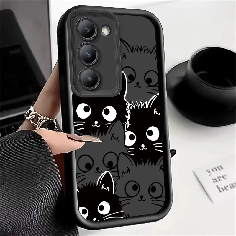 Cute Cat Cartoon Soft Silicone Phone Case with Protective Cover