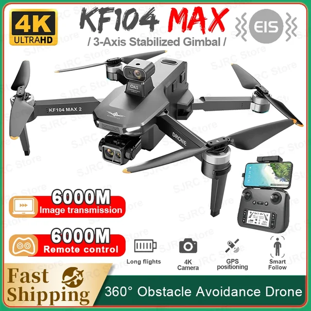 SJRC KF104 Max EIS Drone 4K Professional 3-Axis Gimbal Obstacle Avoidance 6KM Drones With Camera Foldable RC Quadcopte 1