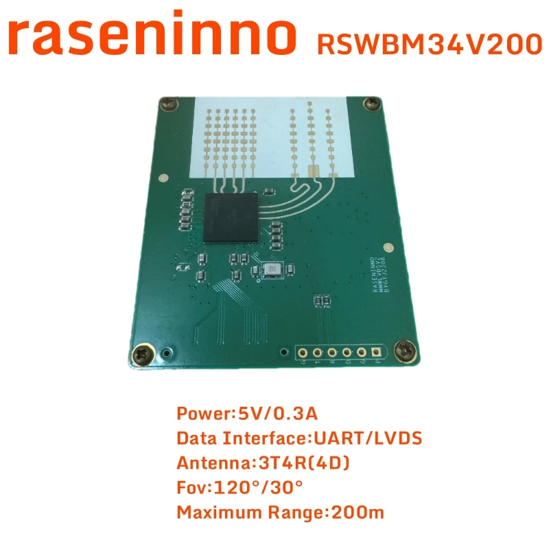 raseninno object detection sensor module RAW LVDS UART RSWBM34V200 IWR1843 AWR1843 W-Band ADAS intelligent driving cars vehicles
