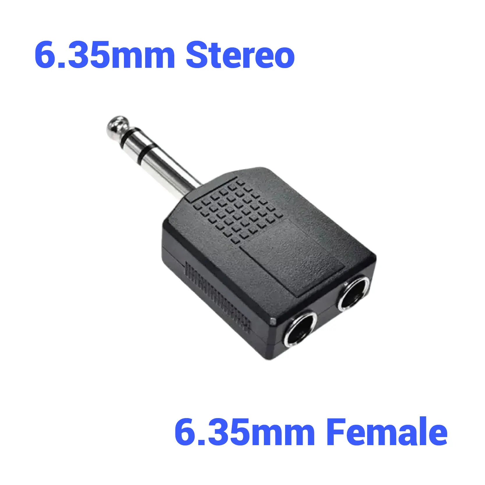 Universal Audio Jack Adapter - 6.35mm Male to 3.5mm/6.35mm Female Headphone & Microphone Splitter