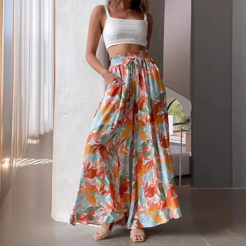 

Spring/Summer Wide Legged Loose Leisure Fashion Pants For Women novelty & special use exotic apparel одежда костюм для танцев