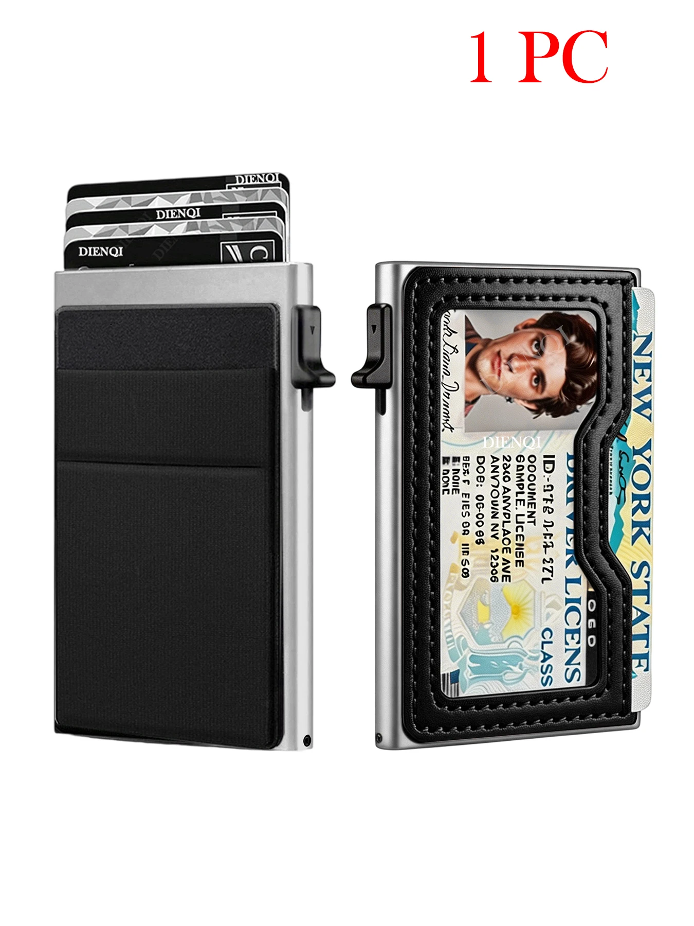Slim RFID Protection Minimalist Wallet – Metal Card Holder with Automatic Pop-Up Feature