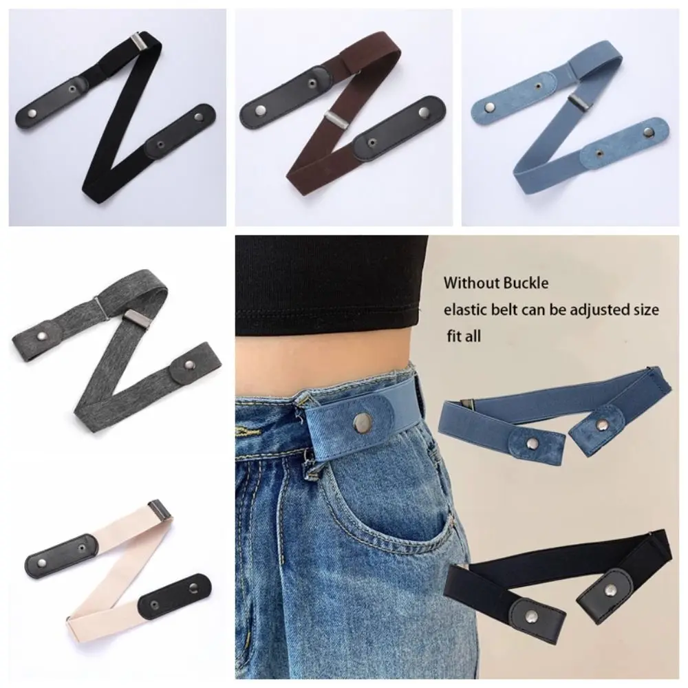 

Without Buckle Elastic Belt No Punching Traceless Japanese Decoration Buckle Free Belt Black Stealth Pants
