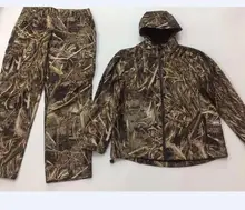 

1 Set New Rainproof Windproof Waterflow Duck-Blind Realtree Max-5 Camo Hunting Suits Camo Hoodies Camo Pants with Fleece Lining