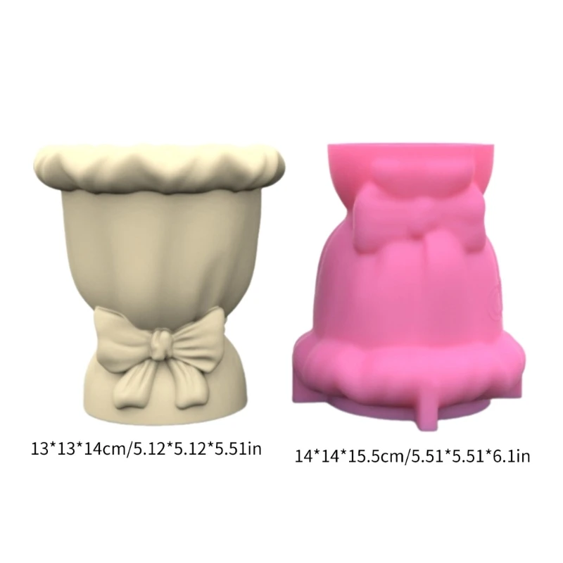 Unique Bowknot Designed Silicone Planter Mold for Gypsum and Concrete Crafts