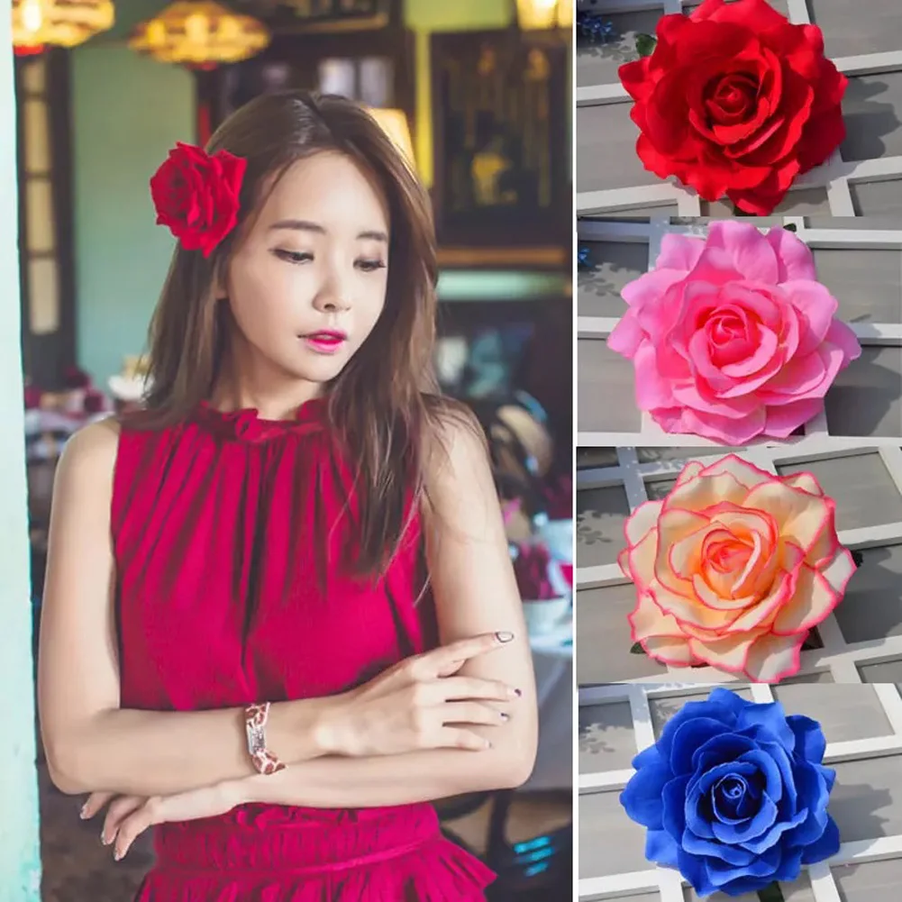 Elegant Bridal Rose Hairpins - Vibrant Floral Wedding & Vacation Hair Accessories