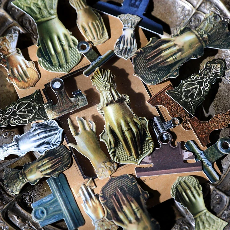 Vintage Screziato Clip Lady Hand Cardstock Diy Junk Journal Collage Decorazione Fiore Porta Orologio Materiale Carta Spessa Scrapbooking