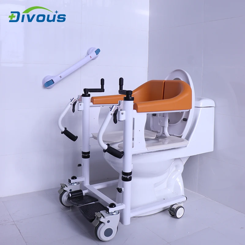 Hot sale Toilet Transfer lift Commode Adjustable Bath Chair Hospital Nursing For Invalid Disabled Chair 5