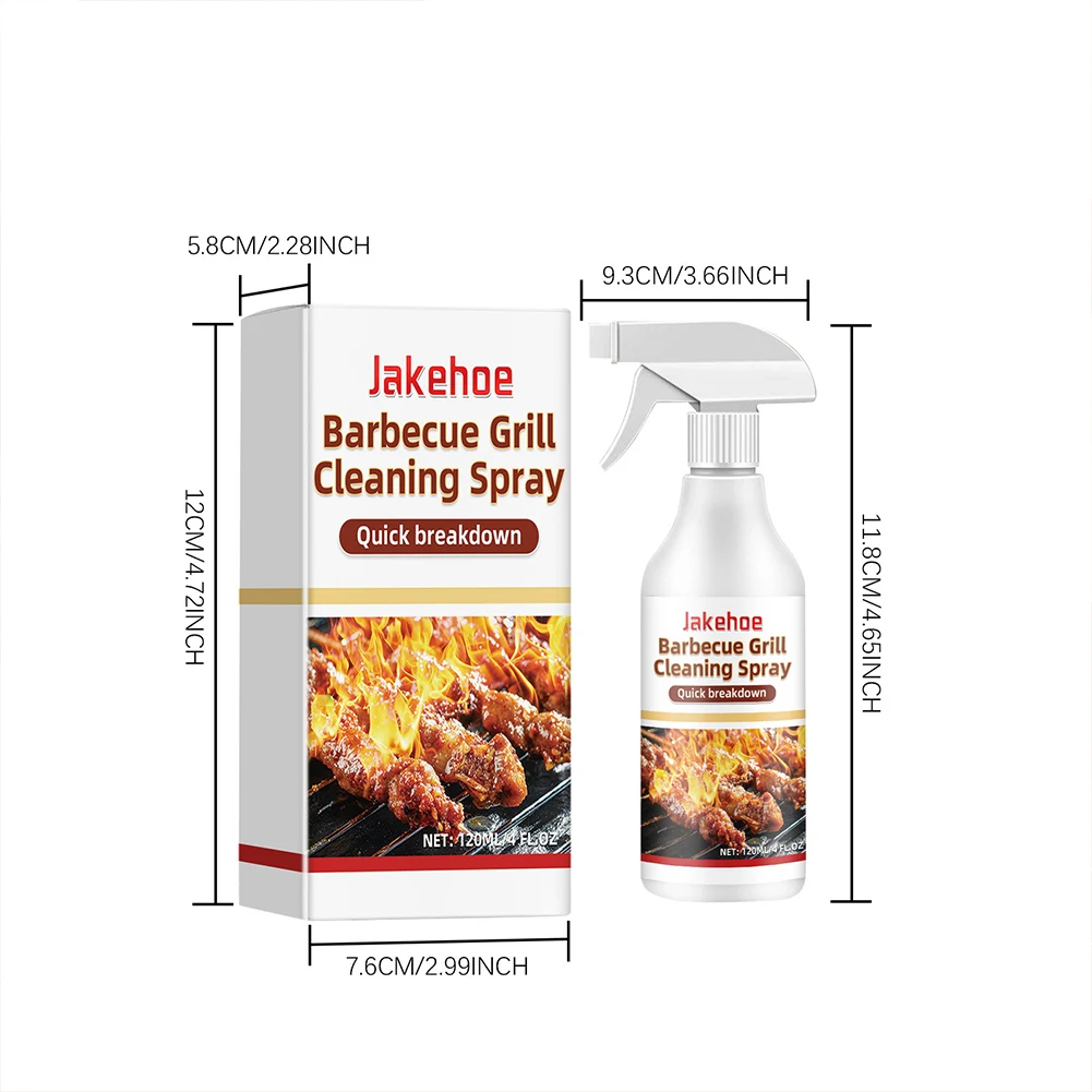 120ml Grate Cleaner Spray Multipurpose BBQ Cleaning Spray Cleans Burnt Food Grills Dirt Oil Cleaning for Outdoor Barbecue