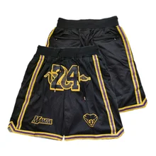 Men‘s 24 Legend Retro Basketball Shorts Mesh Embroidered with Pockets Fans Shorts