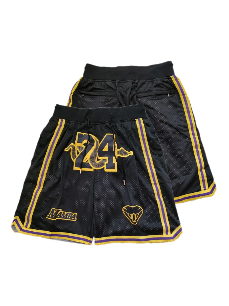 Mens 8 24 Legend Retro White Basketball Shorts Embroidered with