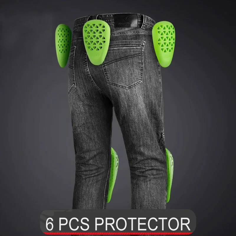 남성용 오토바이 바지 올 시즌 노토사이클리스트 라이딩 진 레트로 탄성 바이커 바지 CE 승인 보호 기능 포함, P-088