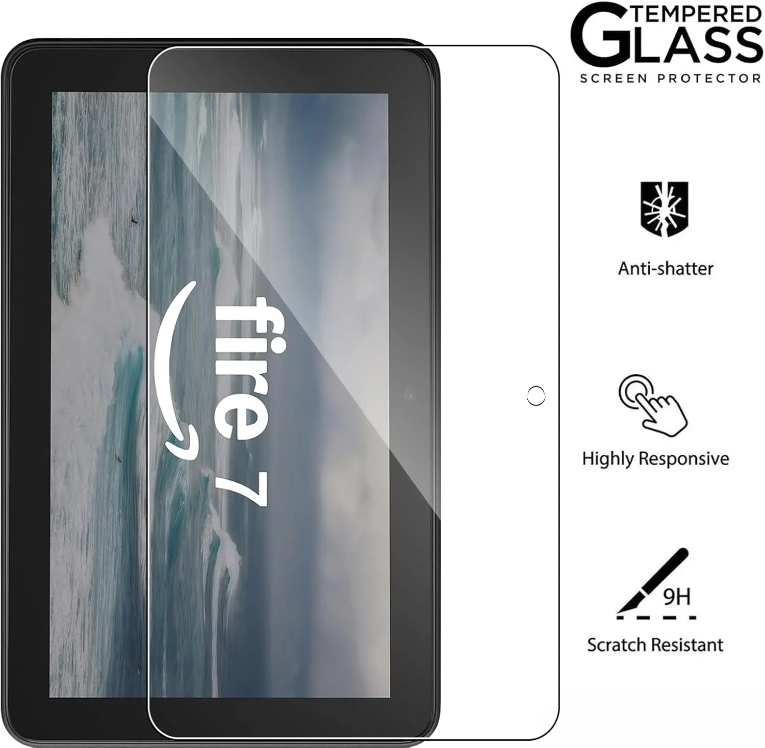 Premium 7-Inch 9H Anti-Scratch High Definition Bubble-Free Screen Protector Tempered Glass Film