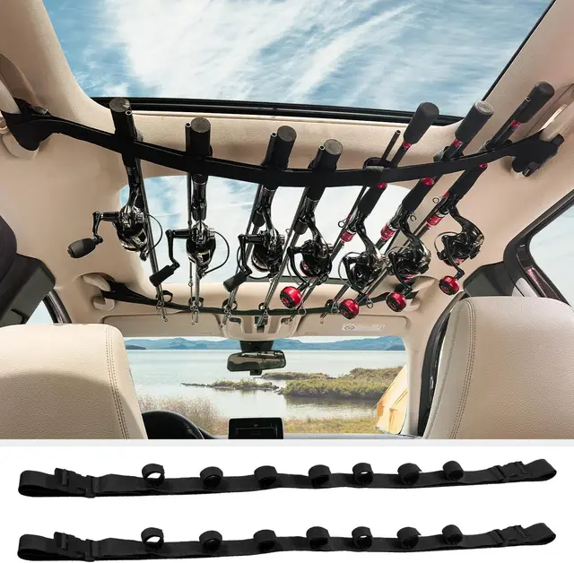 Car Fishing Rod Holder 7 Rod Capacity, Adjustable 33.5-66.9 Inch Heavy Duty Vehicle Rod Carrier for SUV/Wagons/Van/Jeep/Truck 1