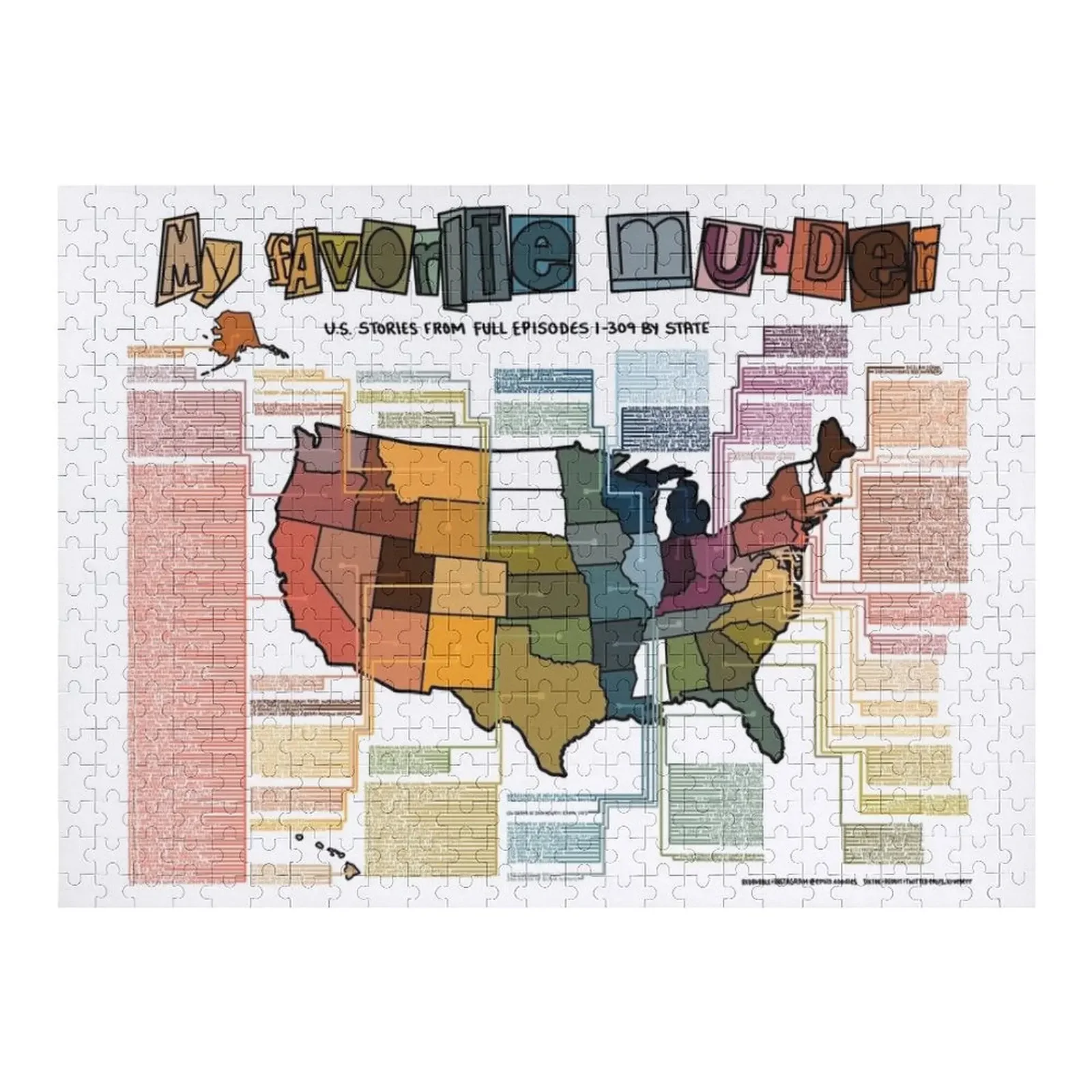 

MFM US Story Map Jigsaw Puzzle Personalized Name Woods For Adults Puzzle