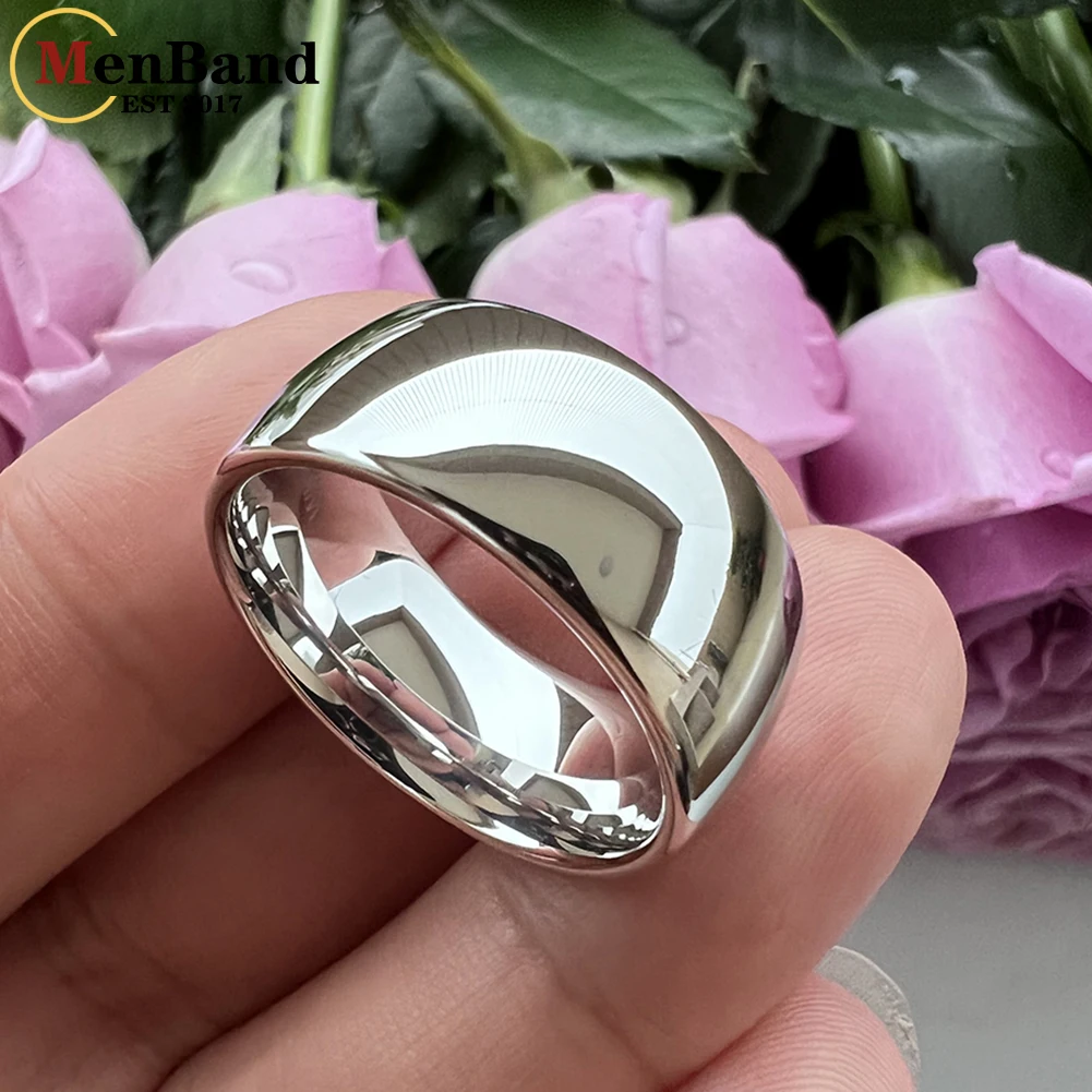 MenBand Classic 10mm Men Tungsten Rings Wedding Band Fashion Jewellery Dome High Polishing Comfort Fit 7-15