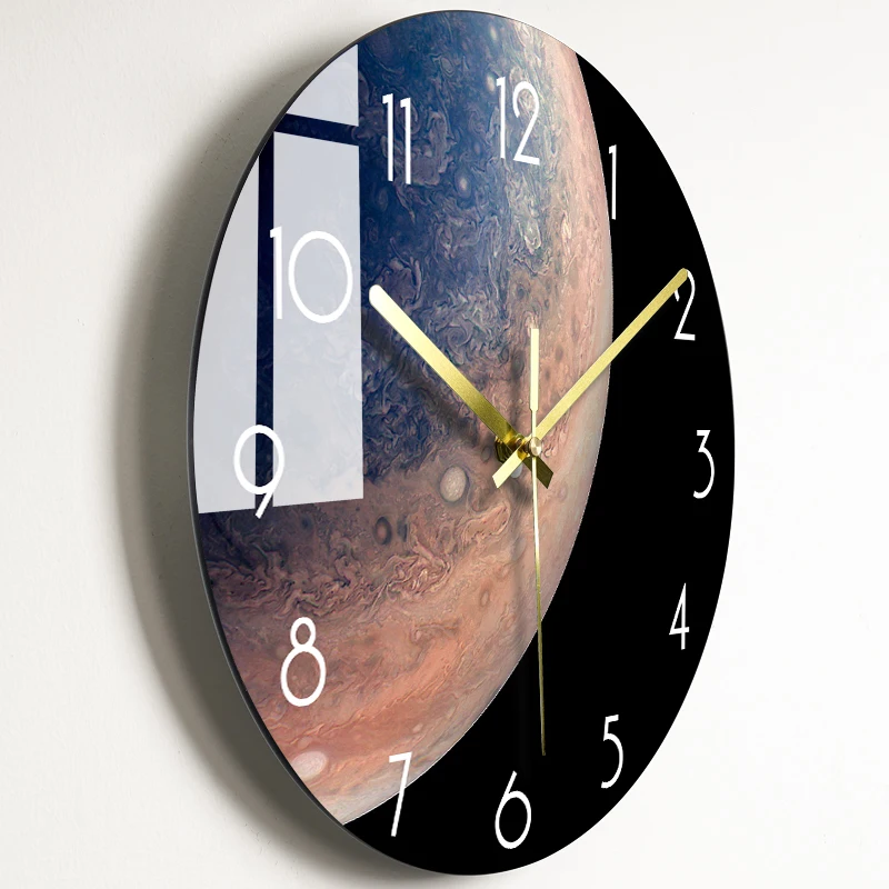 Glass Wall Clock Silent Watch Wall Clocks Color:BL017;Sheet Size:12 inch